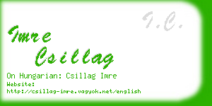 imre csillag business card
